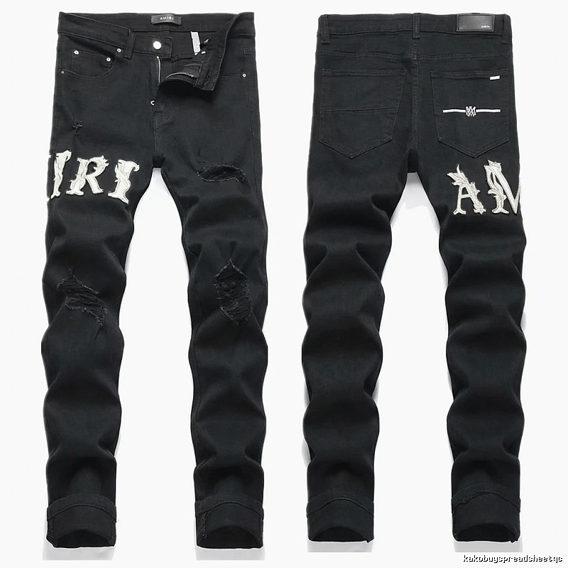AMIRI Trendy Black Jeans with Holes