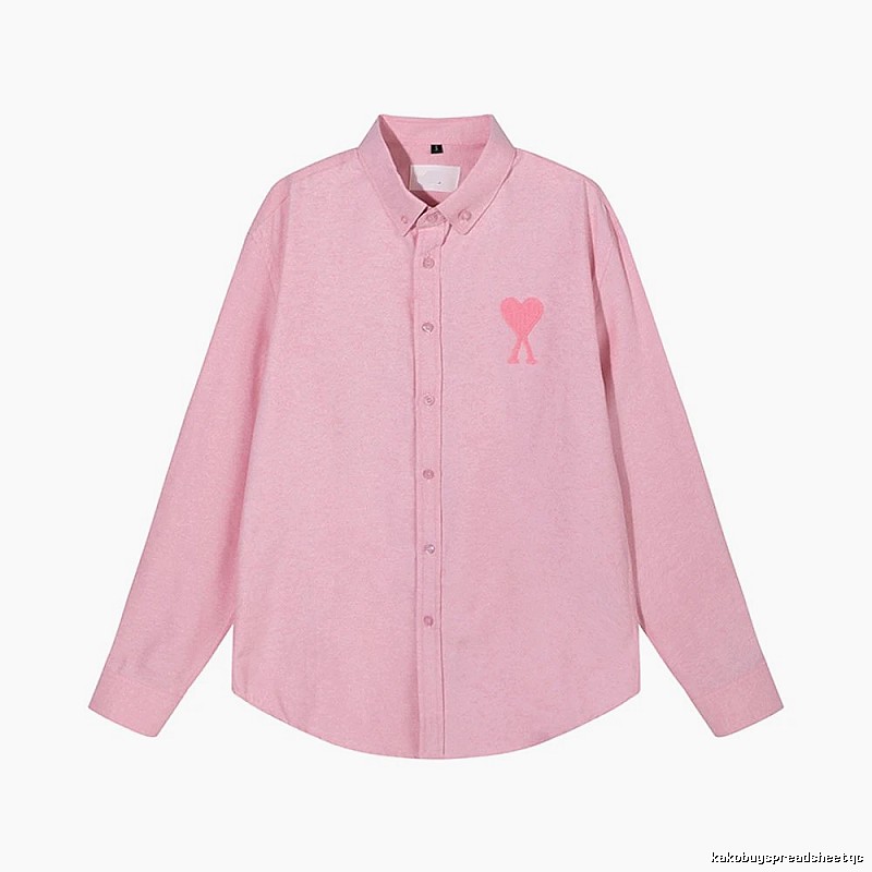 AMI's Love Minimalist Style Pink Shirt