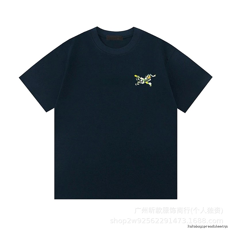 Arc'teryx Floral Embroidered Outdoor Style Navy T-Shirt
