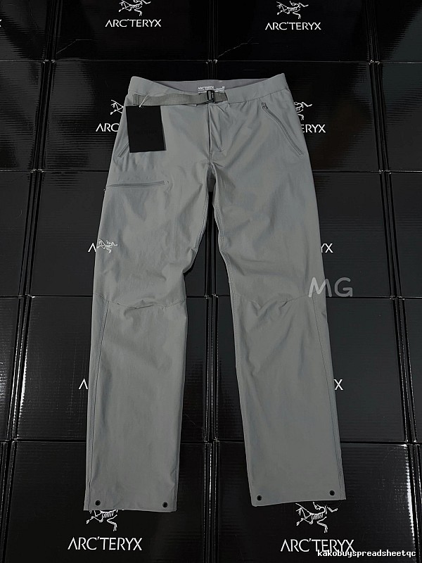 Arc'teryx Gray Technical Hiking Pants with structured outdoor cut and articulated knee seams