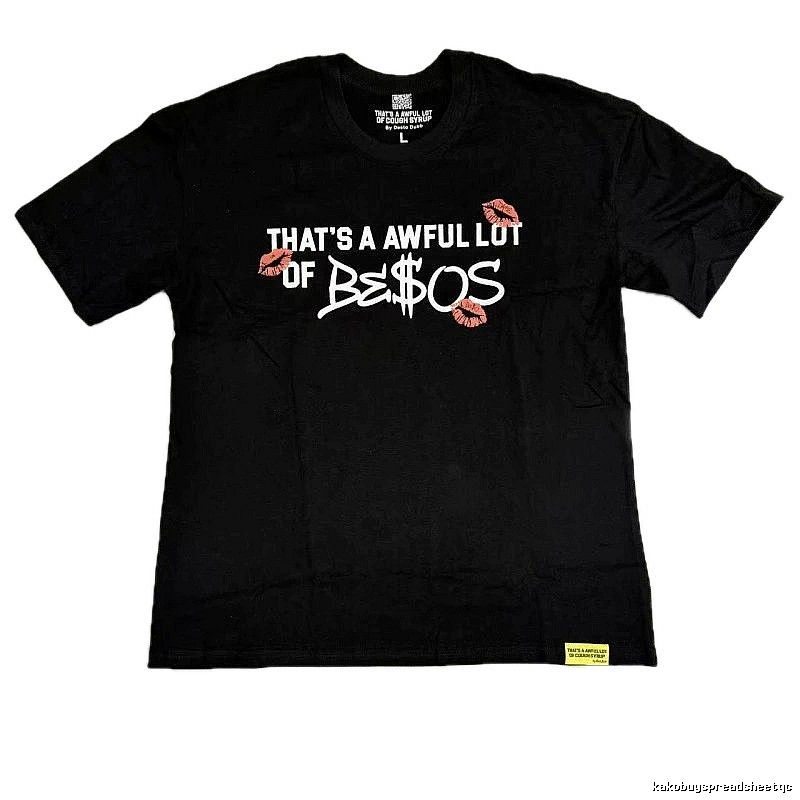 AWFUL LOT Lip Print Street Style Black T-shirt