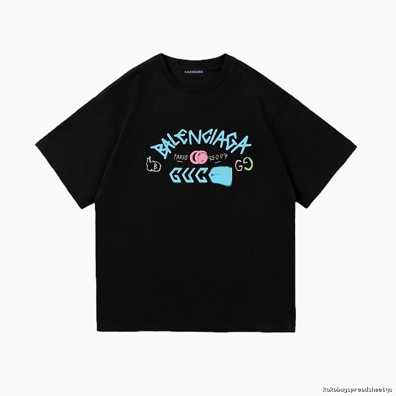 Balenciaga Co-branded Graffiti Street Style Black T-shirt