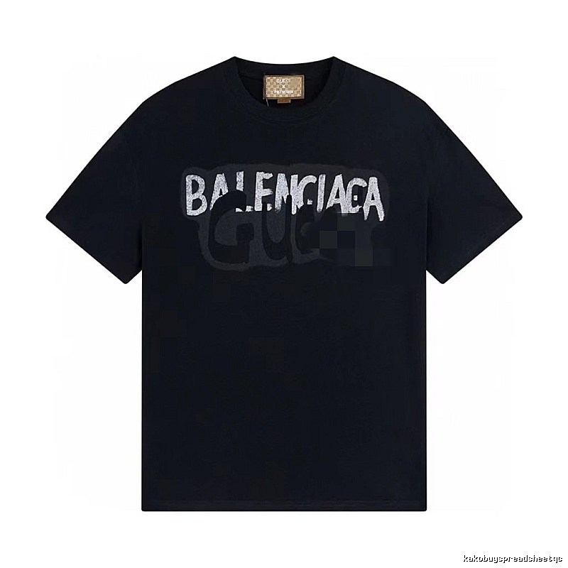 Balenciaga Co-branded Graffiti-style Black T-Shirt