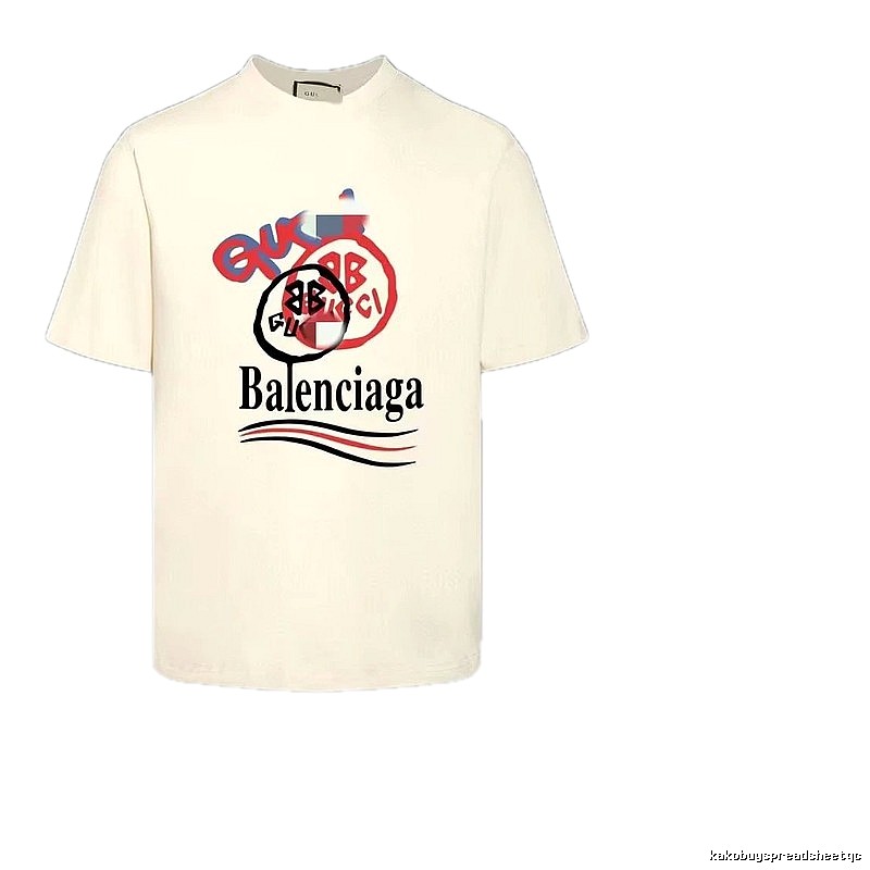 Balenciaga Co-branded Graffiti-style Off-white T-shirt