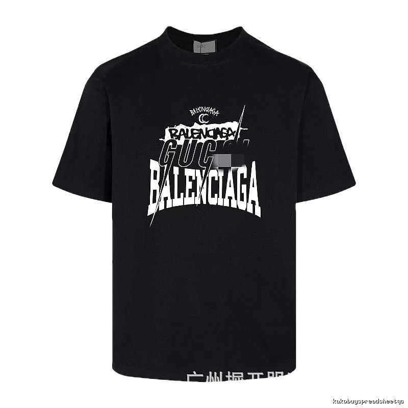 Balenciaga Co-branded Street Style Black Short-sleeve T-shirt