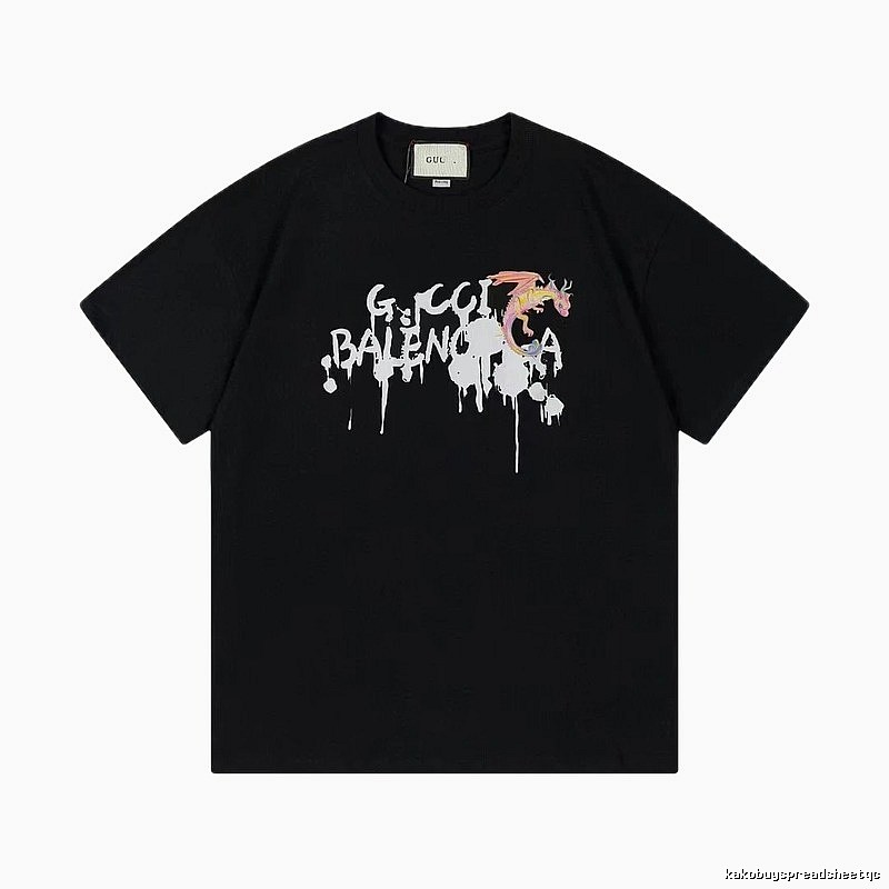 Balenciaga Graffiti Dragon Street Style Black T-Shirt