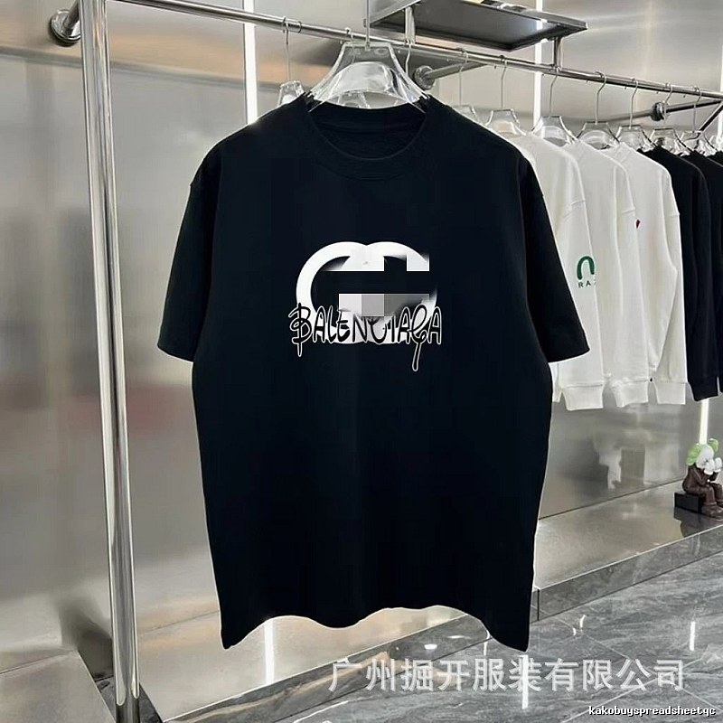 Balenciaga Graffiti Street Style Black Short-sleeve T-shirt