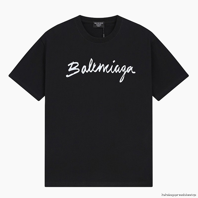 Balenciaga Handwritten Trendy Style Black T-shirt