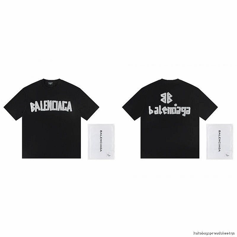 Balenciaga Letter Print Street Style Black T-Shirt