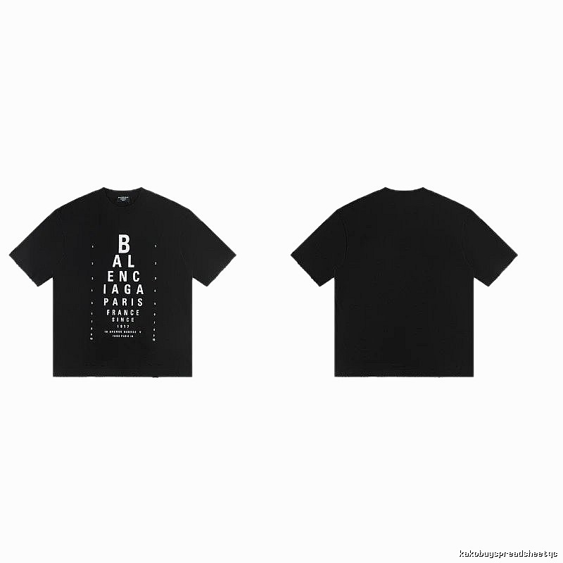 Balenciaga Letter Print Street Style Black T-Shirt