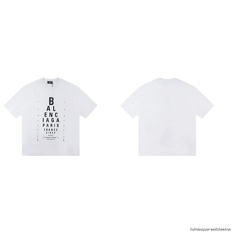 Balenciaga Letter Print Street Style White T-Shirt