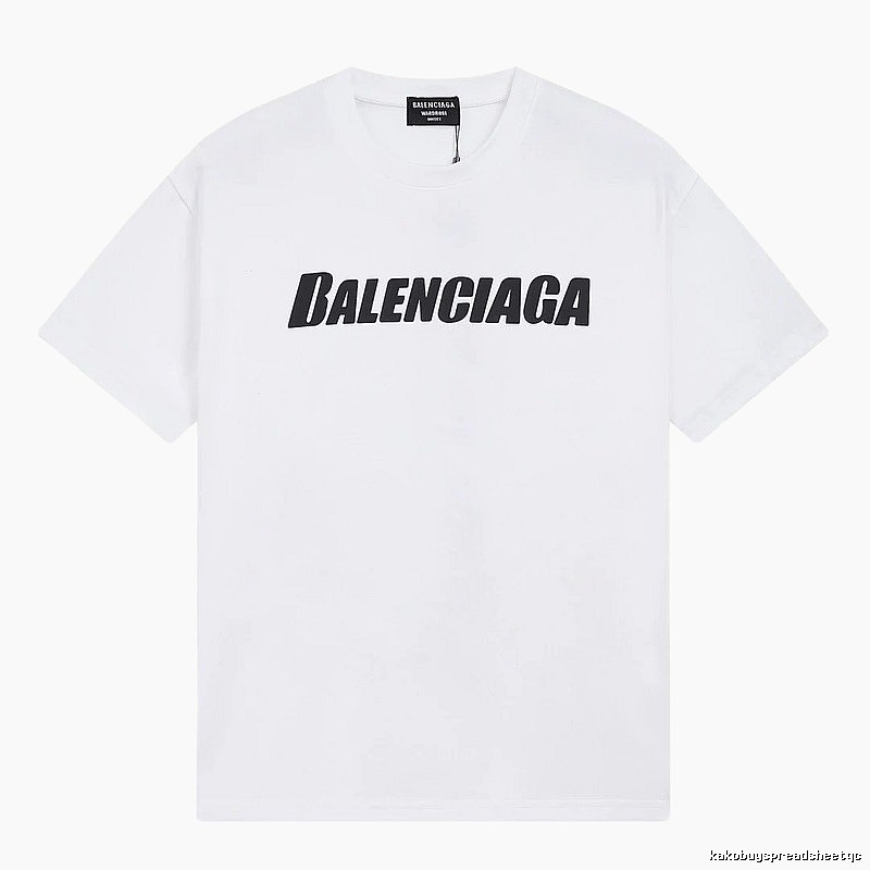 Balenciaga Letter Print Trendy White T-Shirt