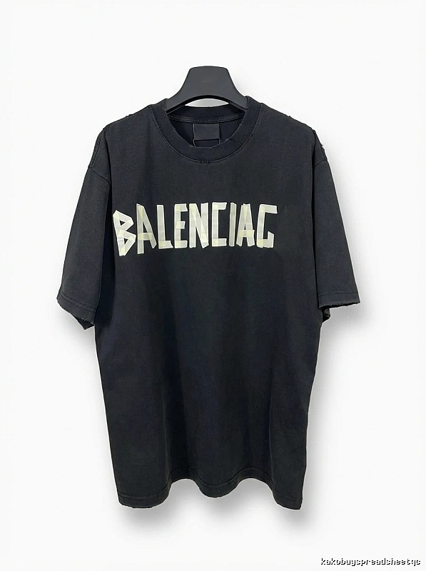Balenciaga letter-style black T-shirt