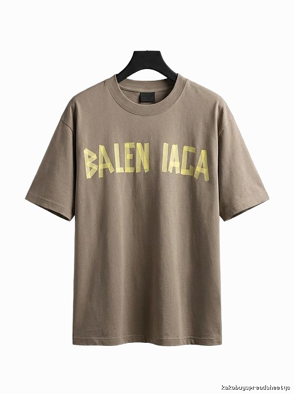 Balenciaga letter trendy brand khaki T-shirt