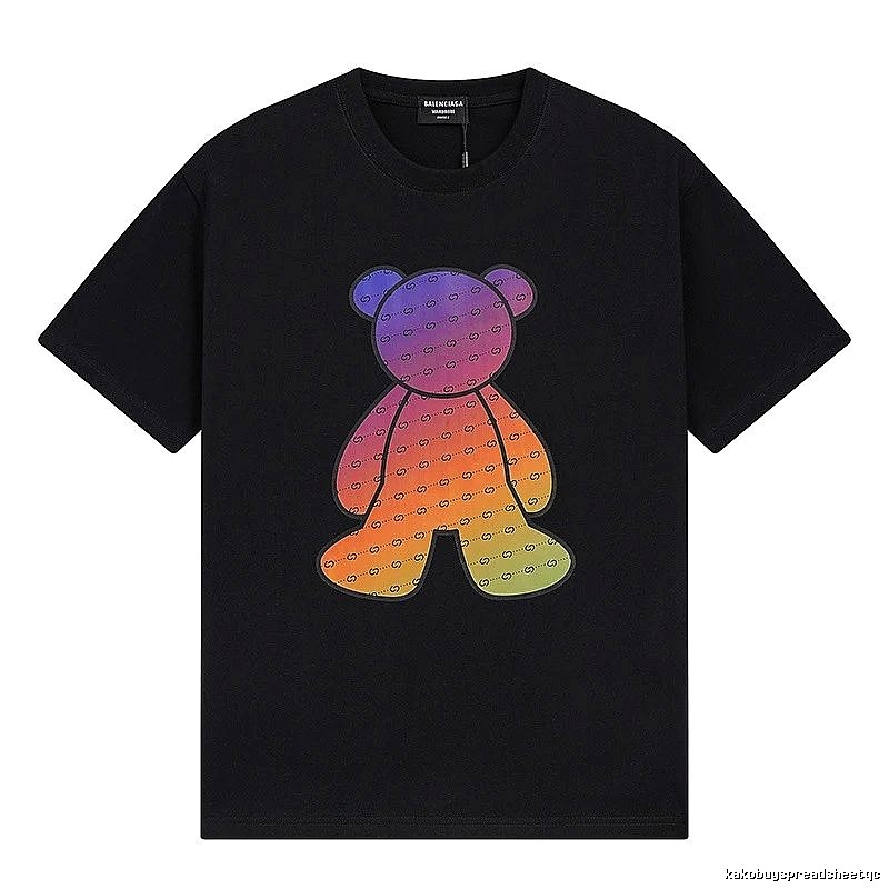 Balenciaga Rainbow Bear Short-sleeve Shirt