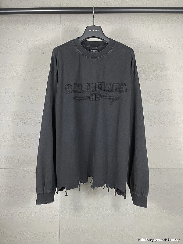Balenciaga retro ripped black T-shirt