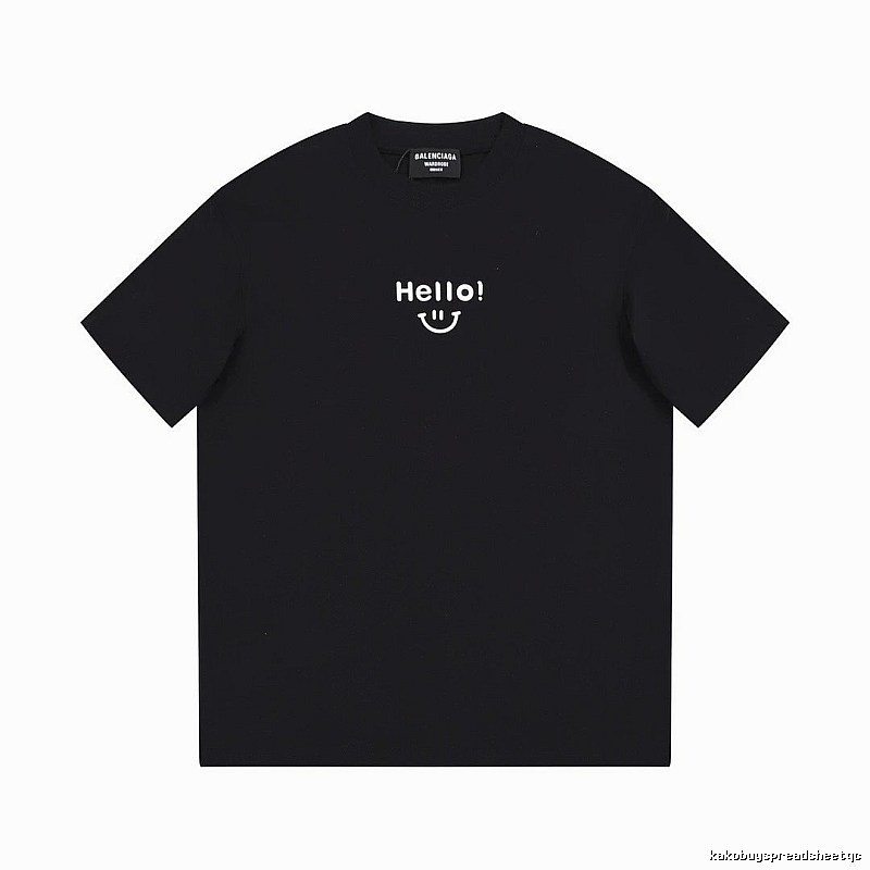 Balenciaga Smiley Print Street Style Black T-Shirt