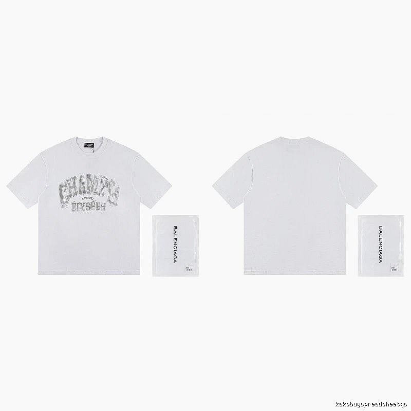 Balenciaga Vintage Distressed Lettering White T-Shirt