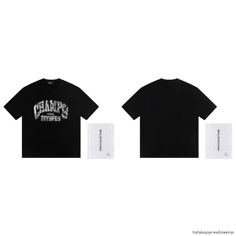 Balenciaga Vintage-style Printed Black T-Shirt