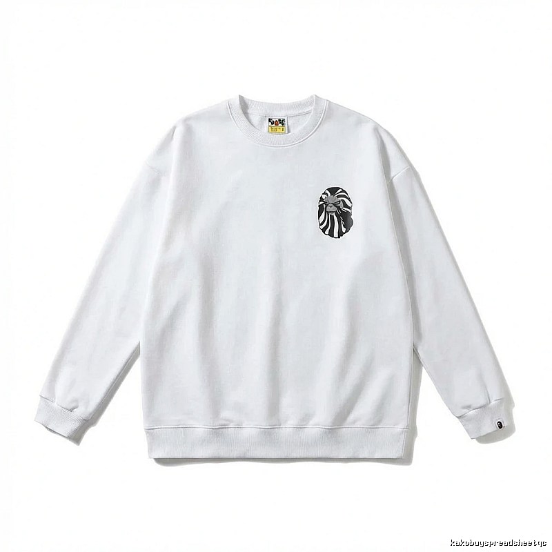 Bape Ape Head Minimalist Style White Sweatshirt