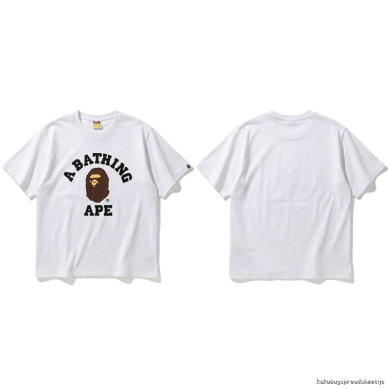 Bape ape head minimalist style white T-shirt