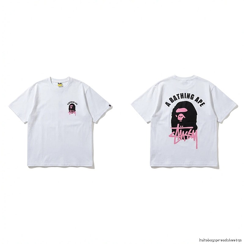 Bape Ape Head Trendy and Cool Style White T-shirt