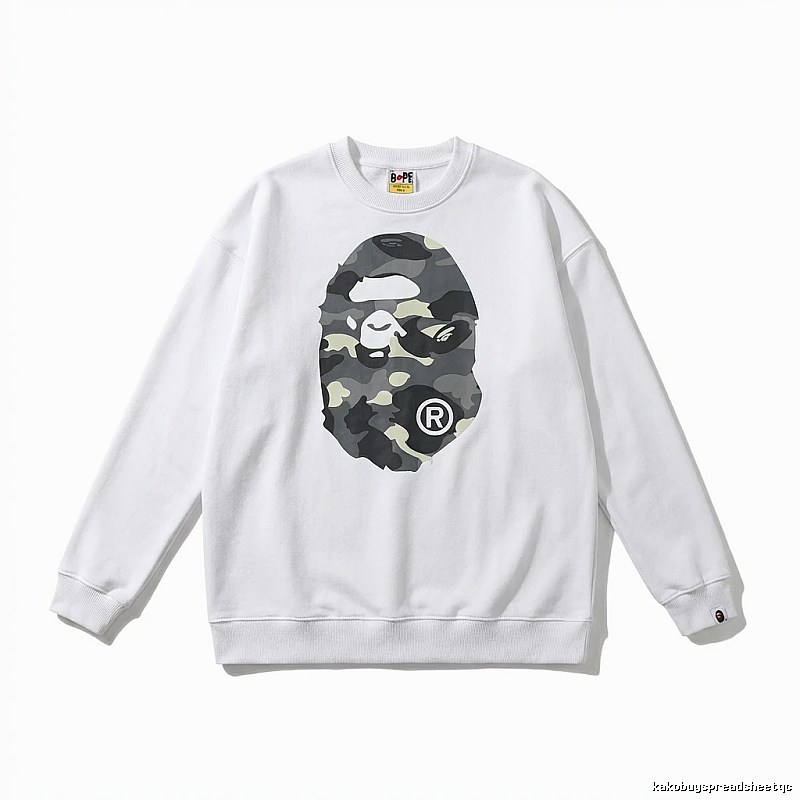Bape Camouflage Ape Face White Sweatshirt