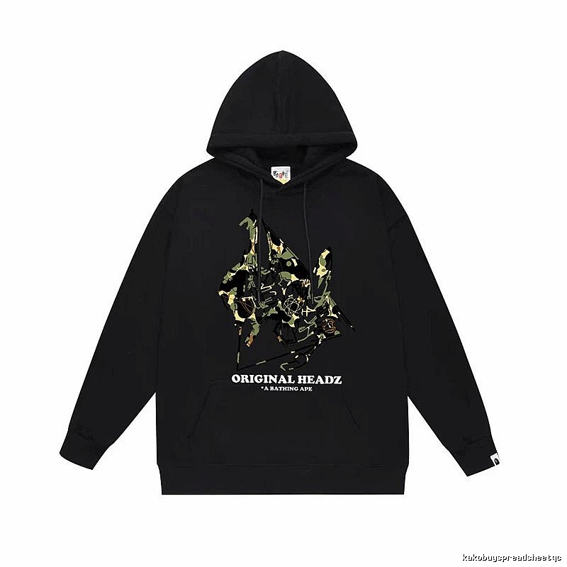 Bape camouflage-style black hoodie