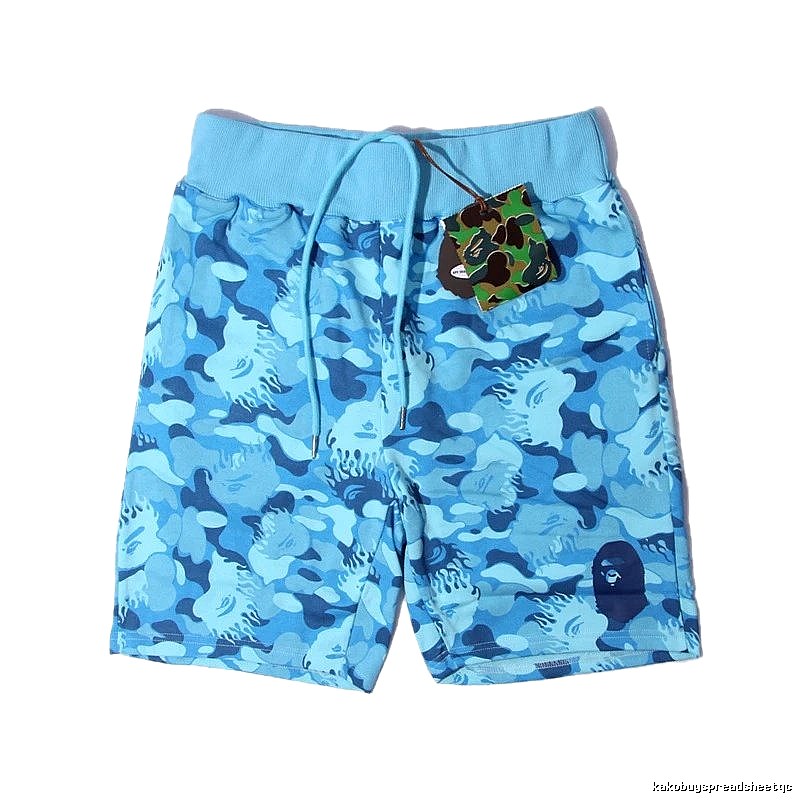 Bape camouflage-style blue shorts
