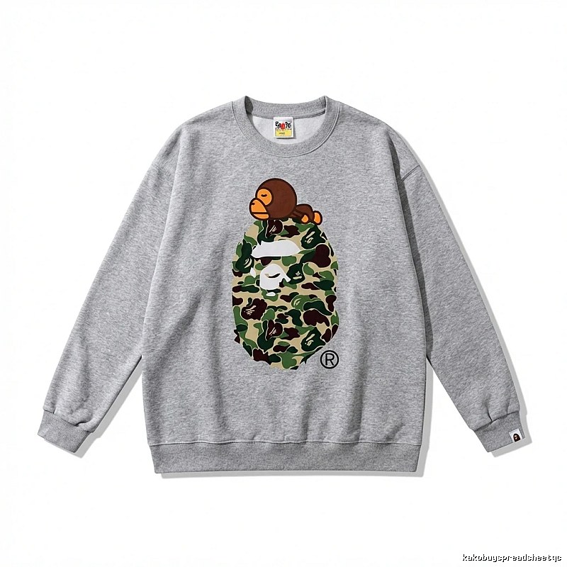 Bape camouflage style grey sweatshirt