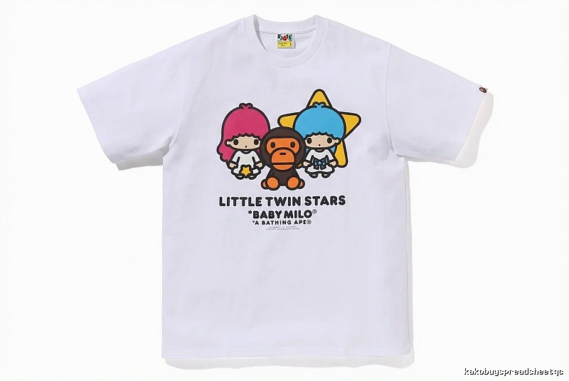 Bape cartoon and childlike white T-shirt