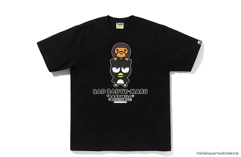 Bape Cartoon Trendy and Cool Style Black T-shirt