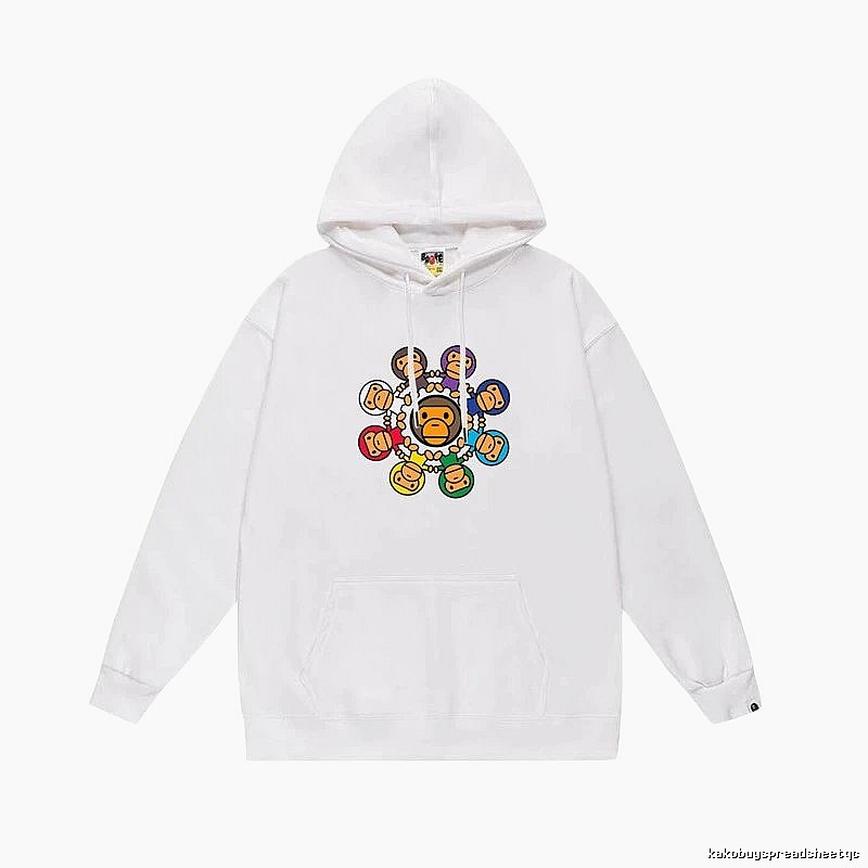 Bape cartoon trendy brand white sweatshirt