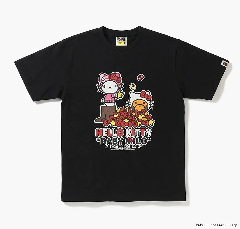 Bape Hello Kitty Co-branded Black T-shirt