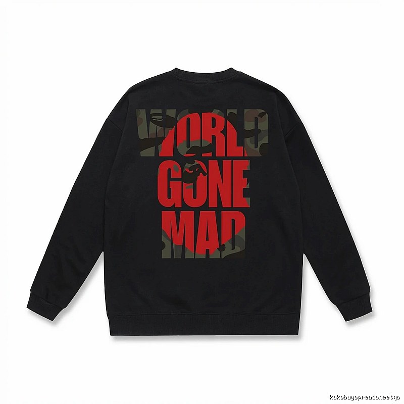 Bape letter print style black sweatshirt