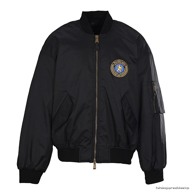 Black C.P. Badge Bomber Jacket for travel