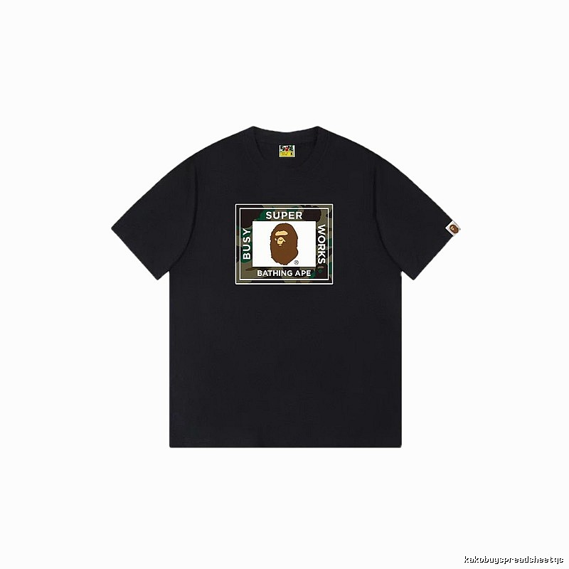Black T-shirt with Bape ape head print