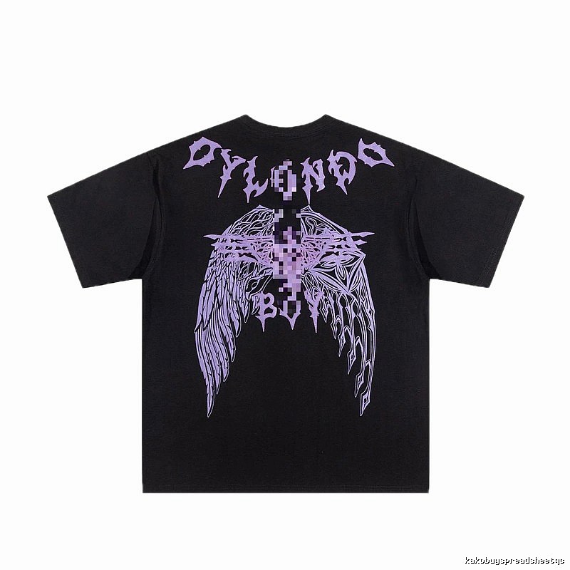 BOY Gothic Wing Print Black Short-sleeve T-shirt