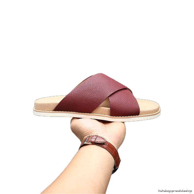 Brunello Cucinelli Casual Style Burgundy Genuine Leather Slides