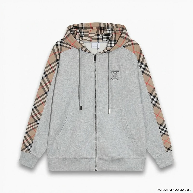 Burberry checkered casual style grey coat