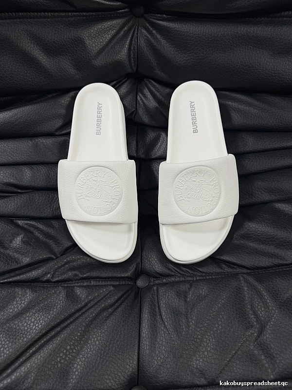 Burberry Embossed Warhorse Minimalist Style White Slides