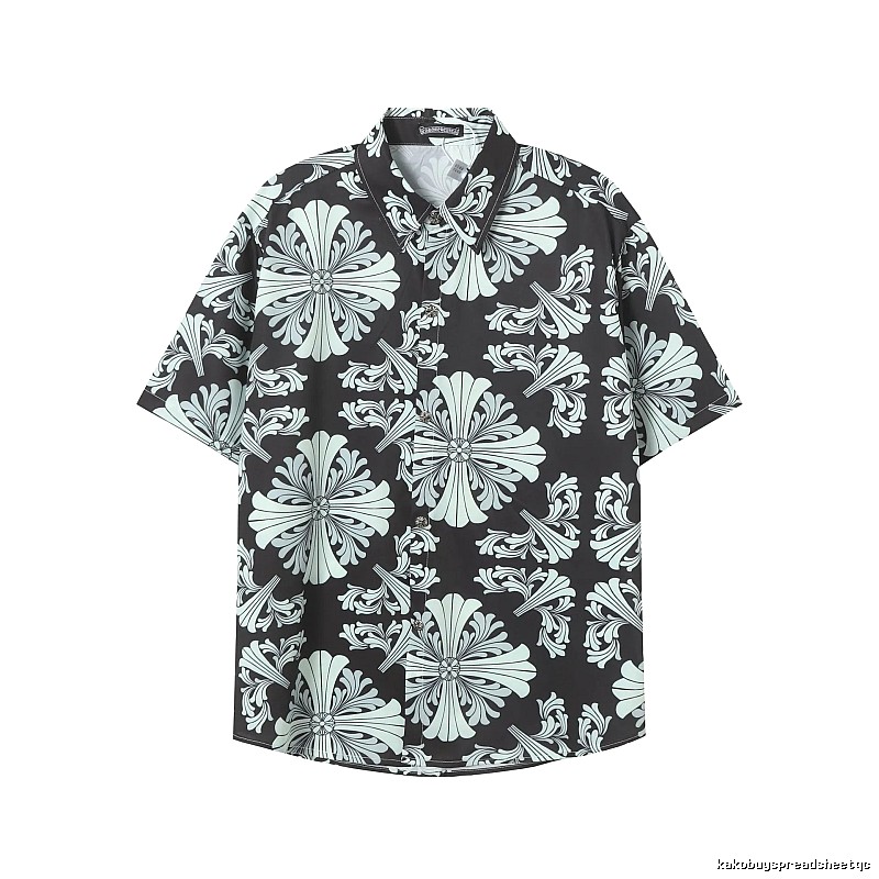 Button-Shirt Styling Black Floral Button Shirt Streetwear Look