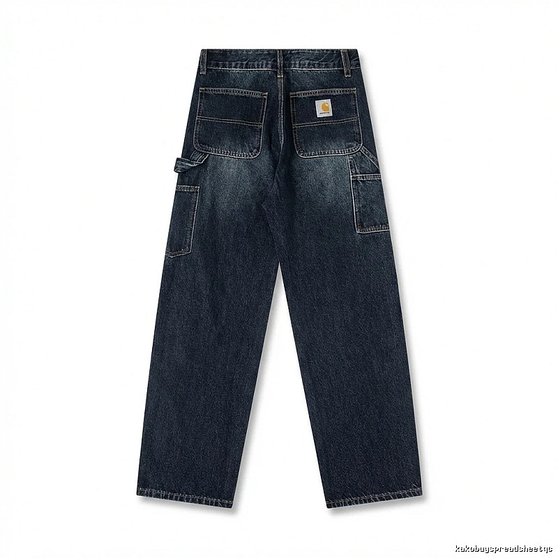 Carhartt workwear style dark denim jeans