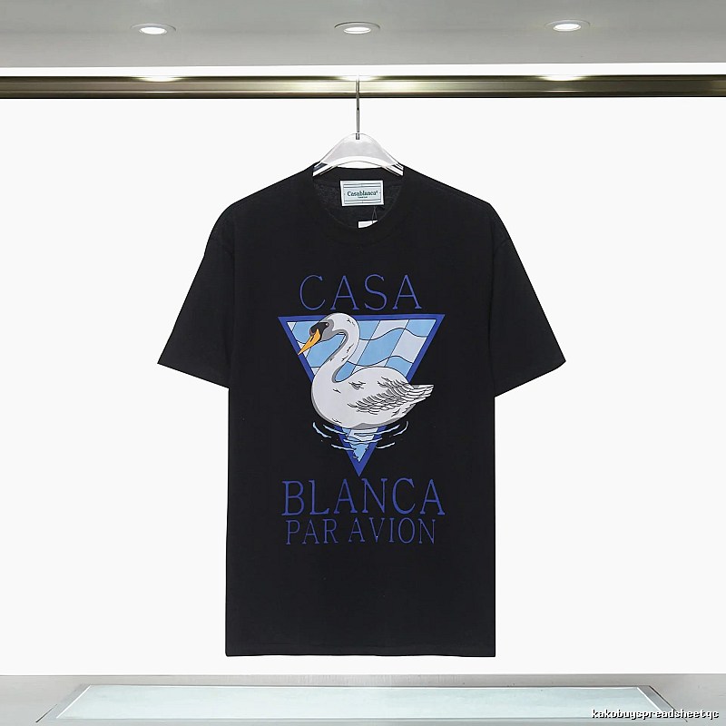 Casablanca black T-shirt with swan print