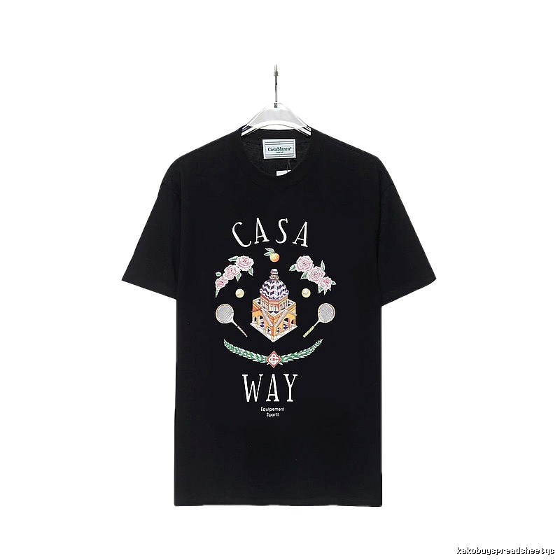 Casablanca Print Retro Style Black T-shirt