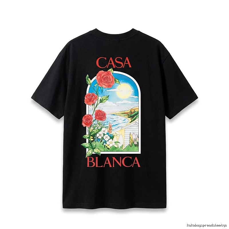 Casablanca - printed casual - style black T - shirt