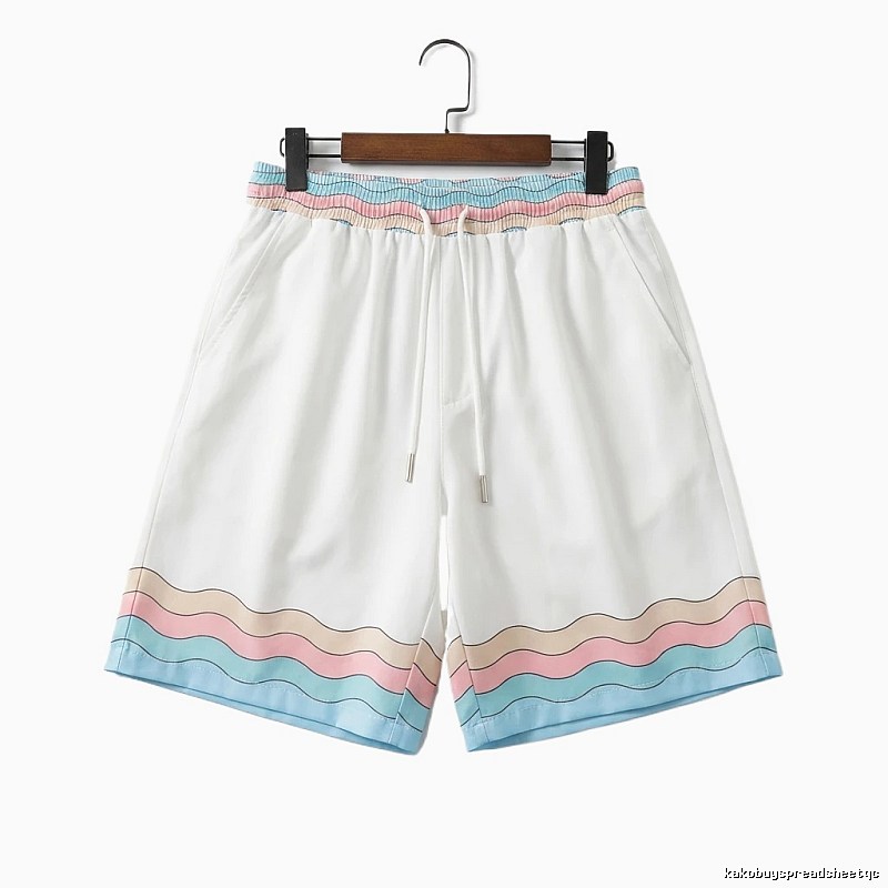 Casablanca Wave Pattern Casual White Shorts