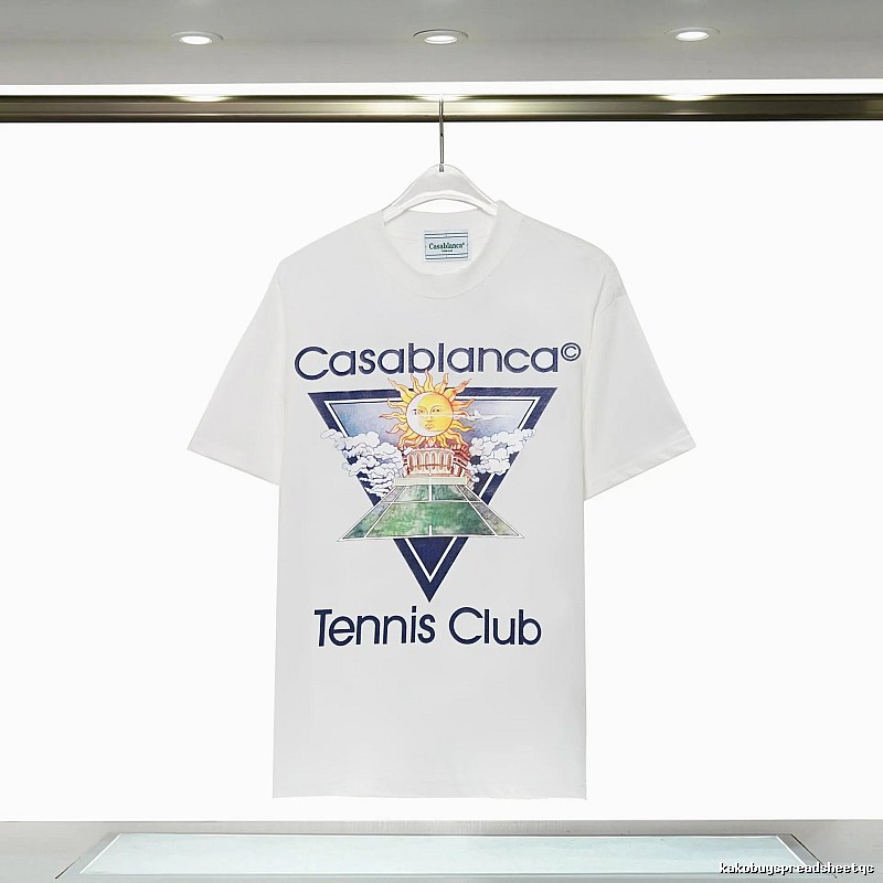 Casablanca White T-shirt with Sun Print