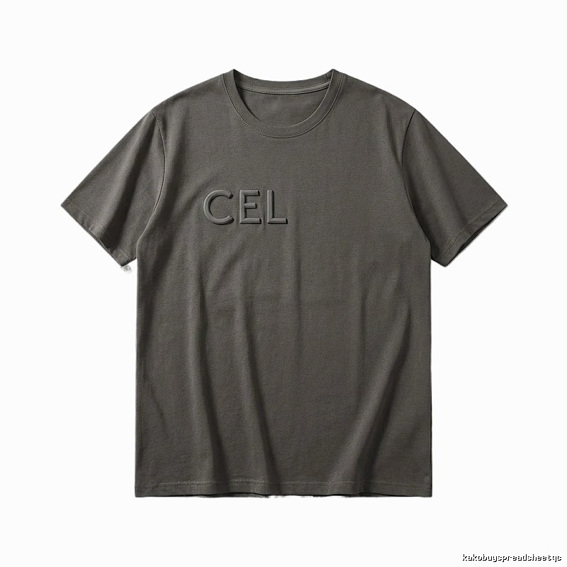 CELINE minimalist style dark gray T-shirt
