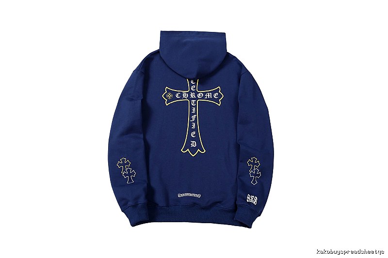 Chrome Hearts 2088-81 Navy Cross Graphic Hoodie Clean Colorway